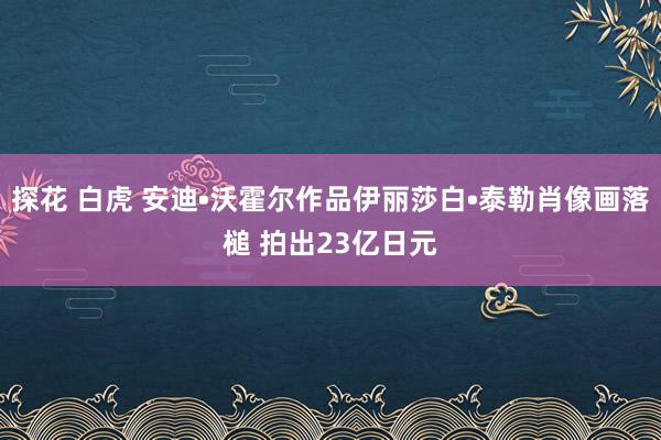 探花 白虎 安迪•沃霍尔作品伊丽莎白•泰勒肖像画落槌 拍出23亿日元