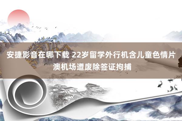 安捷影音在哪下载 22岁留学外行机含儿童色情片 澳机场遭废除签证拘捕