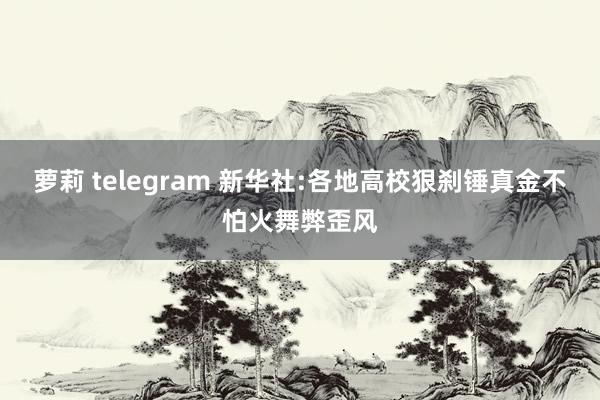 萝莉 telegram 新华社:各地高校狠刹锤真金不怕火舞弊歪风