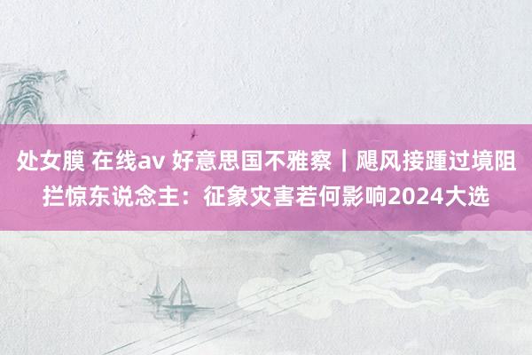 处女膜 在线av 好意思国不雅察｜飓风接踵过境阻拦惊东说念主：征象灾害若何影响2024大选