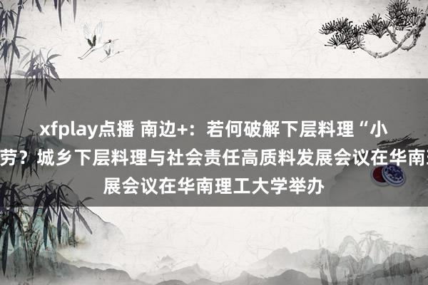 xfplay点播 南边+：若何破解下层料理“小马拉大车”勤劳？城乡下层料理与社会责任高质料发展会议在华南理工大学举办