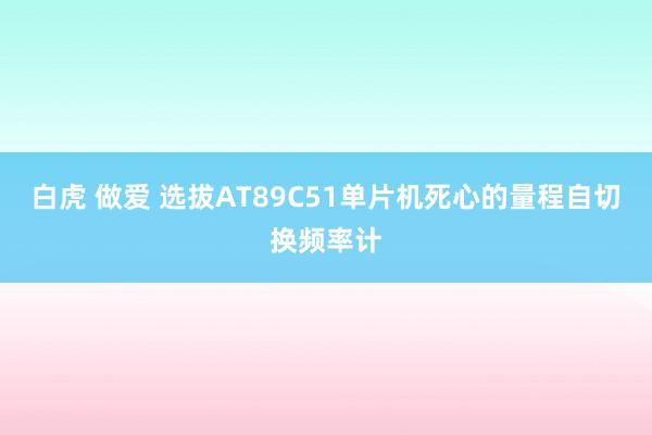 白虎 做爱 选拔AT89C51单片机死心的量程自切换频率计