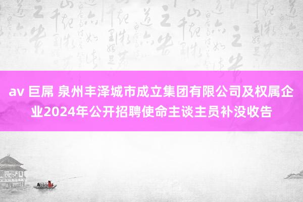 av 巨屌 泉州丰泽城市成立集团有限公司及权属企业2024年